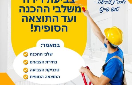 צביעת דירה – משלבי ההכנה ועד לתוצאות הסופיות